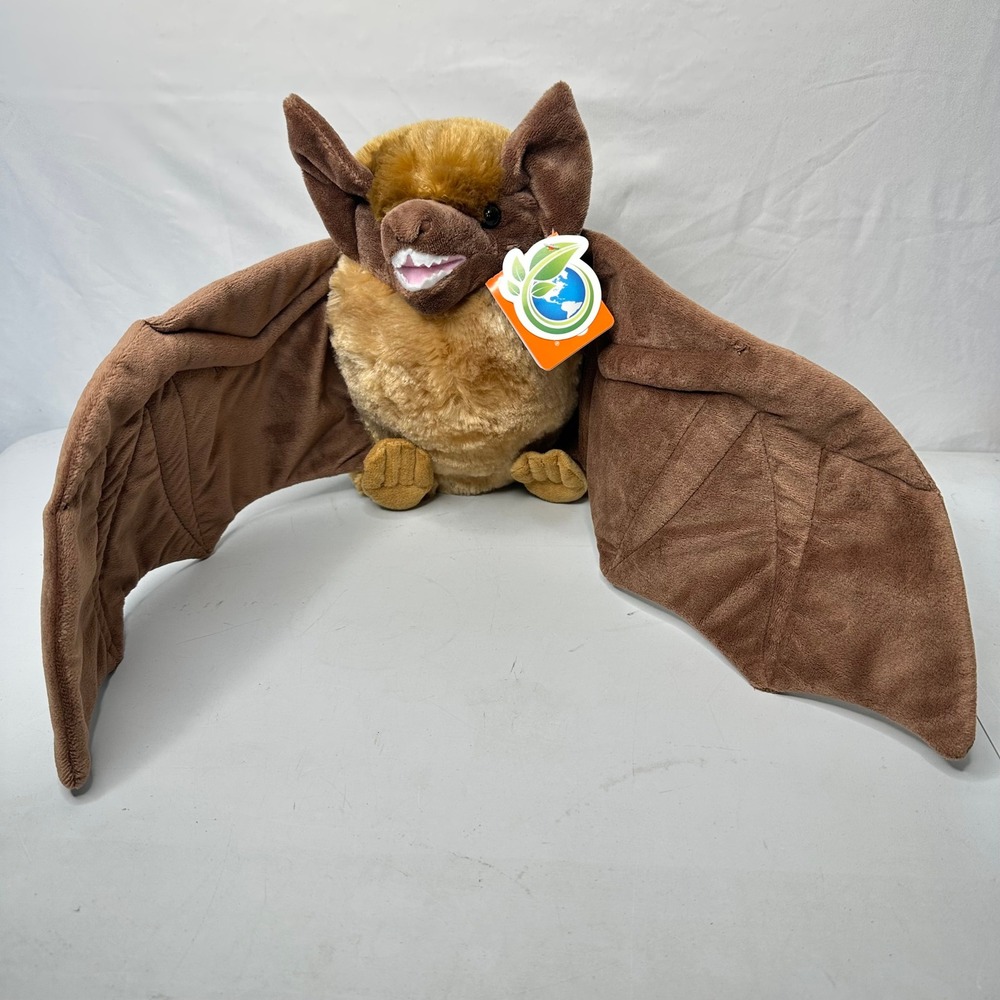 Wild Republic CK Brown Bat Plush Stuffed Animal 26 Inch Wingspan Tan Brown NWT